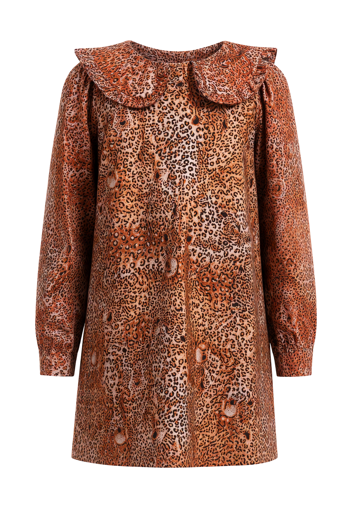 Animalistic Liberty print jersey cotton dress with collar - product view
