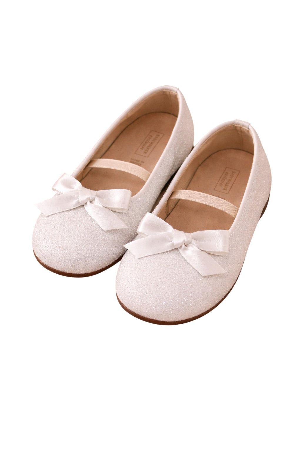White glitter embellished ballerinas