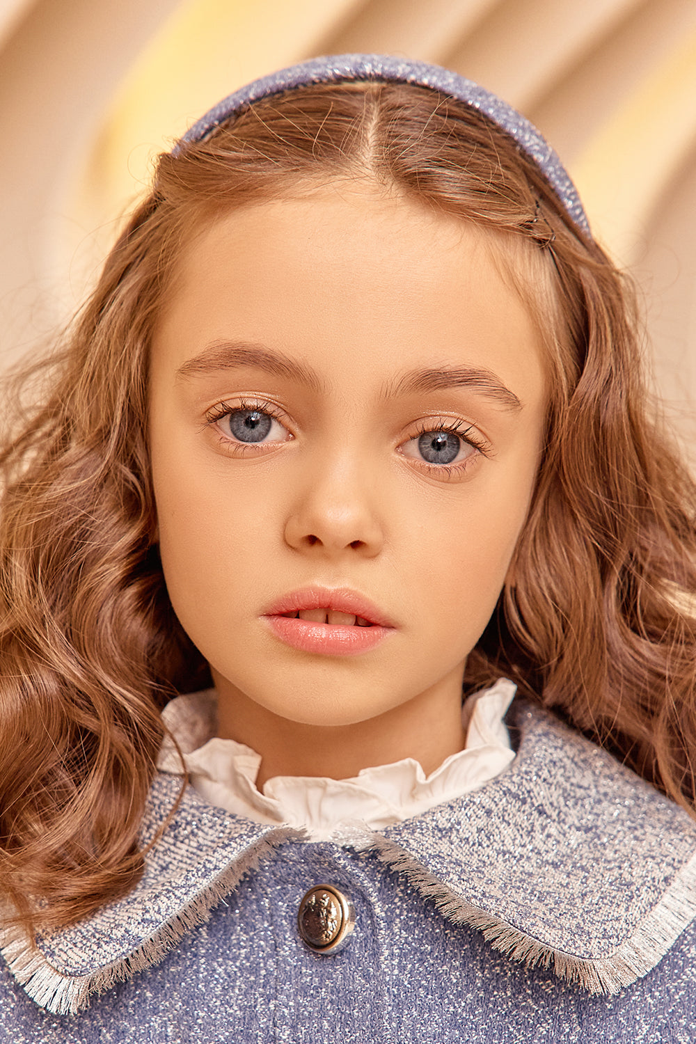 Denim and silver hairband
