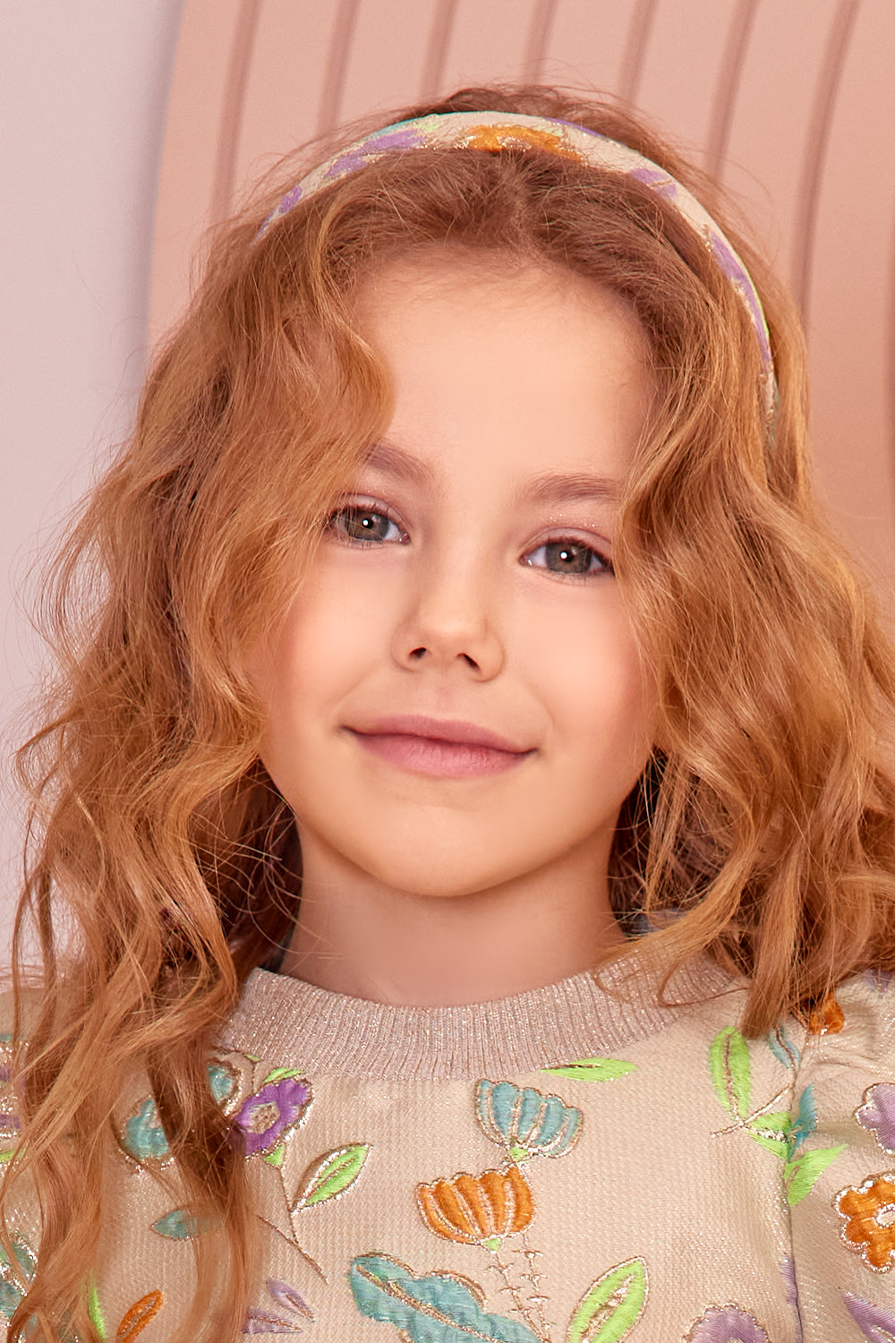 Gold floral jacquard hairband