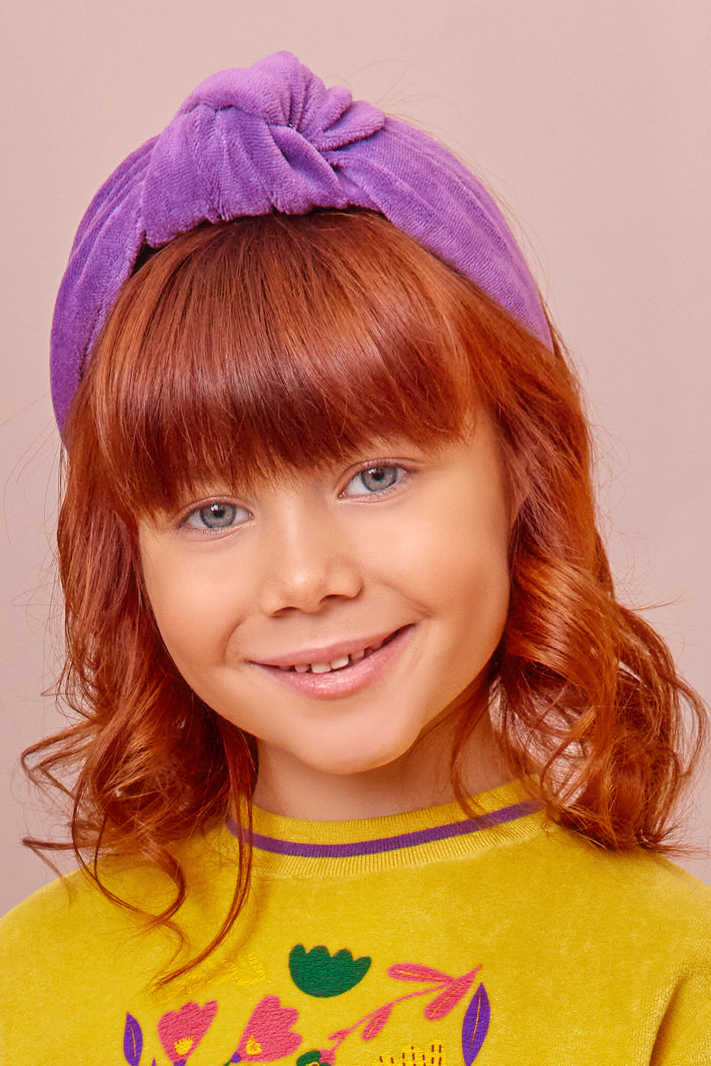 Purple velvet knot hairband