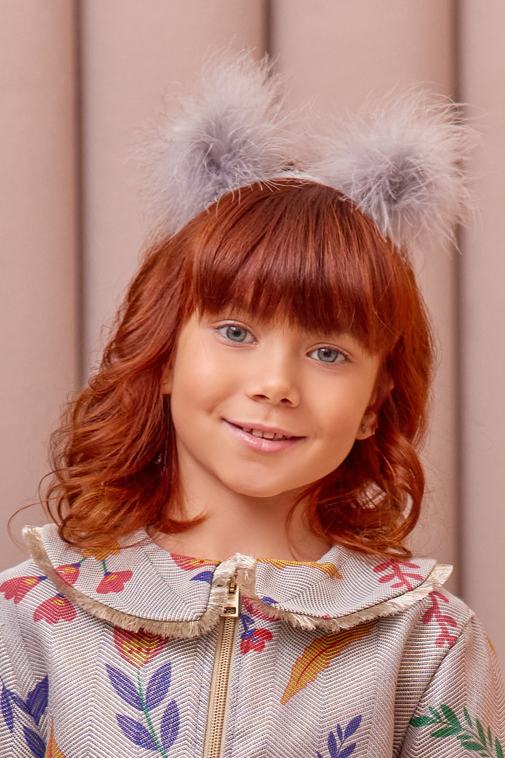 Gray fury kitty ears hairband