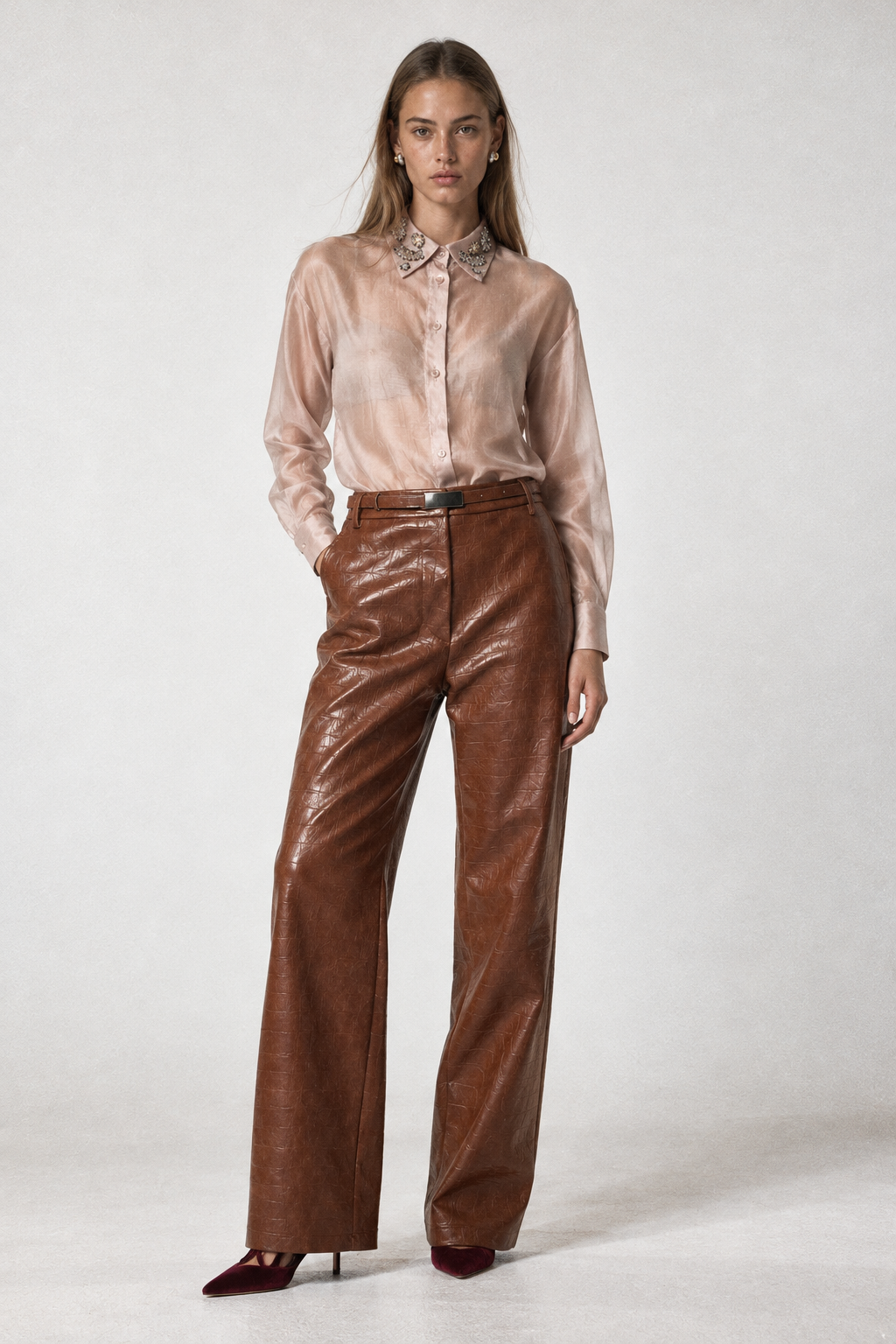 LEONA Faux Leather Trousers