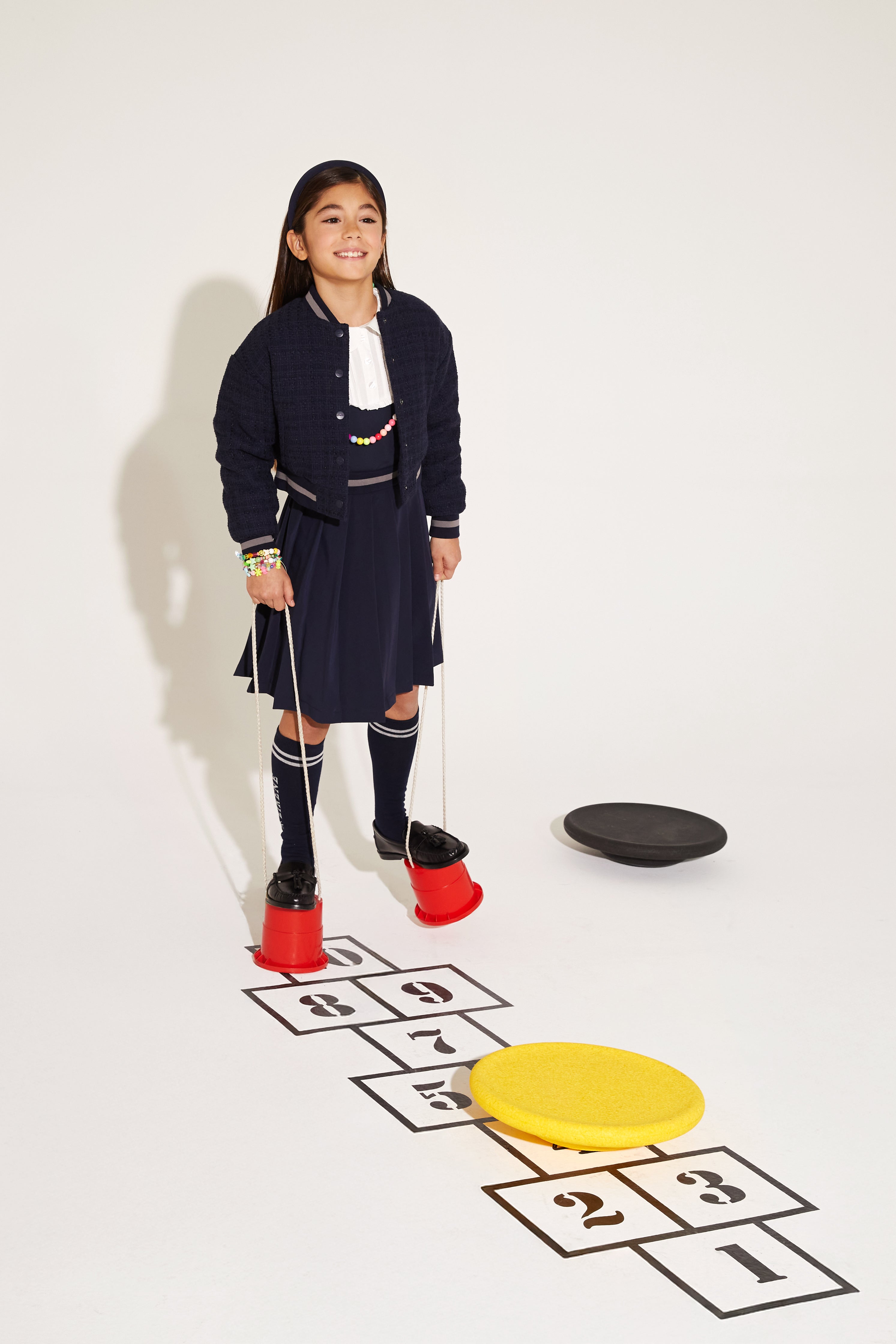 Blue tweed padded bomber jacket