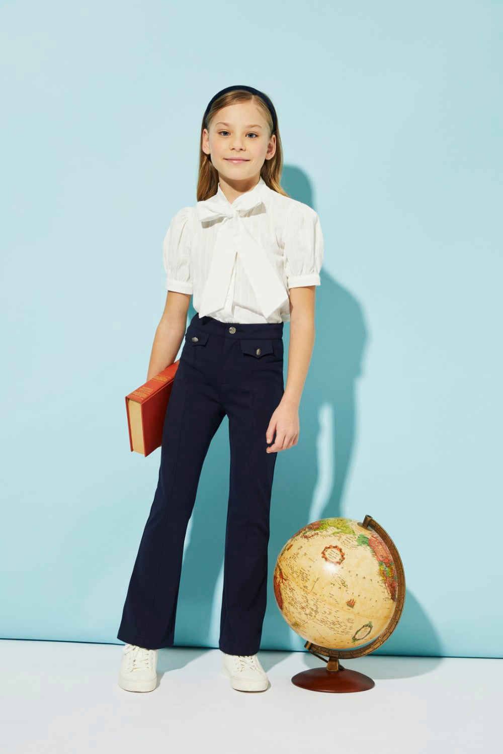 Blue slim fit woven trousers with 5% elastane for comfortable wear.