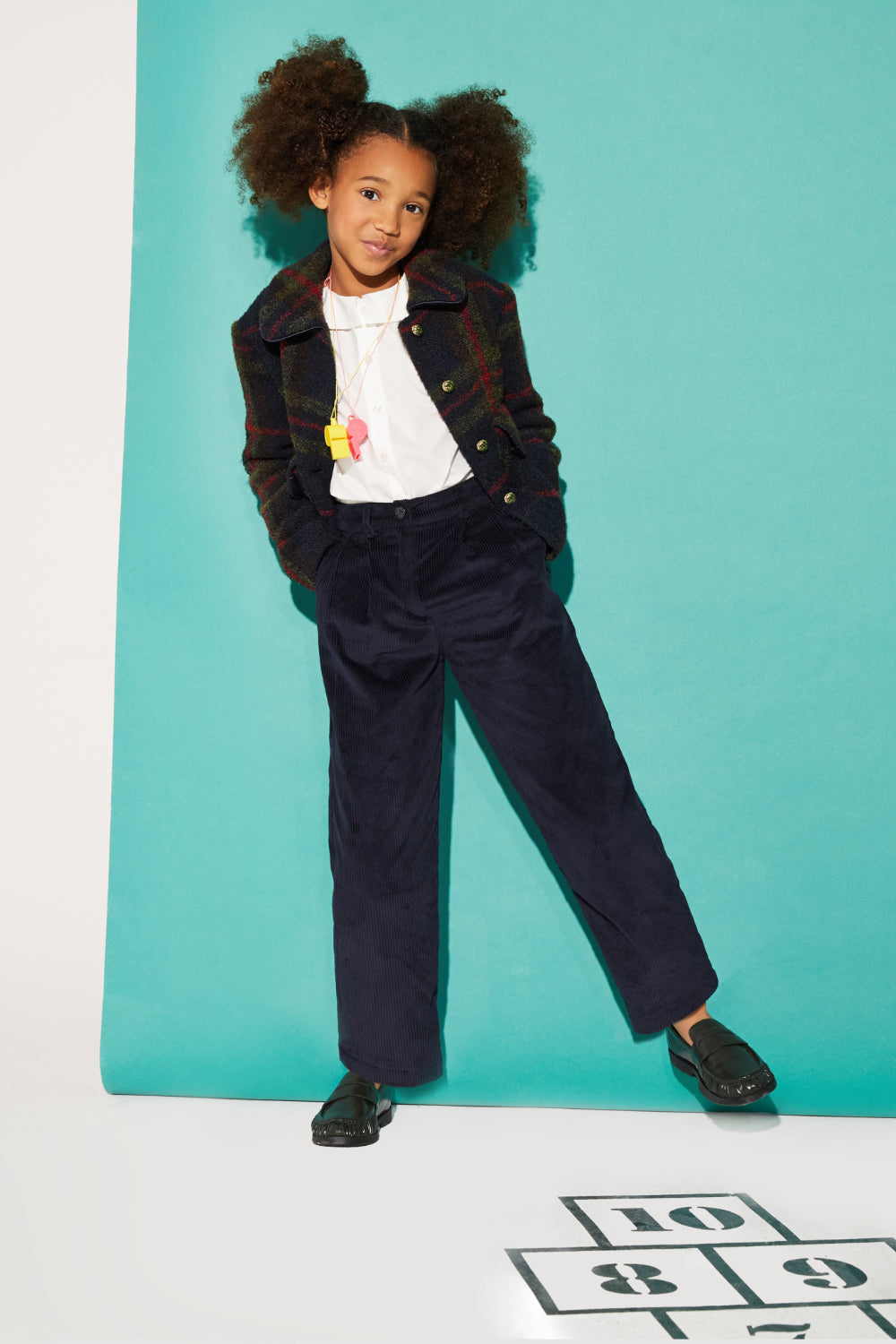 Blue corduroy trousers