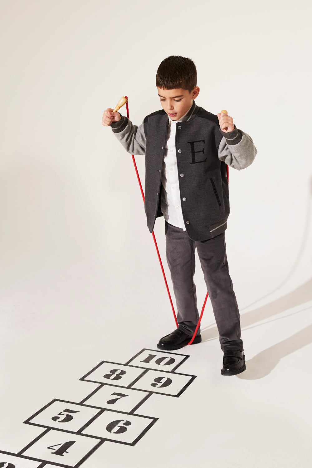 Gray corduroy trousers