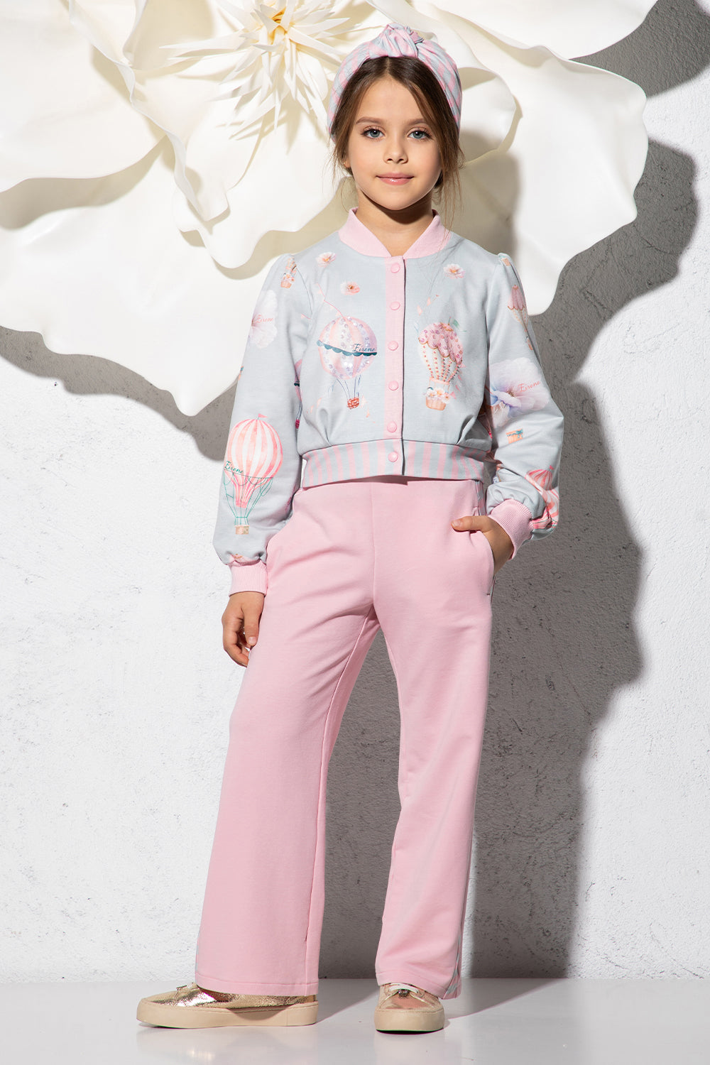 Pink trackpants with stripes