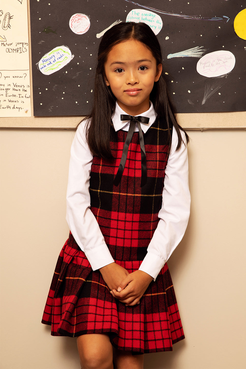 Kids Black/Red Sultana Embroidered Dress