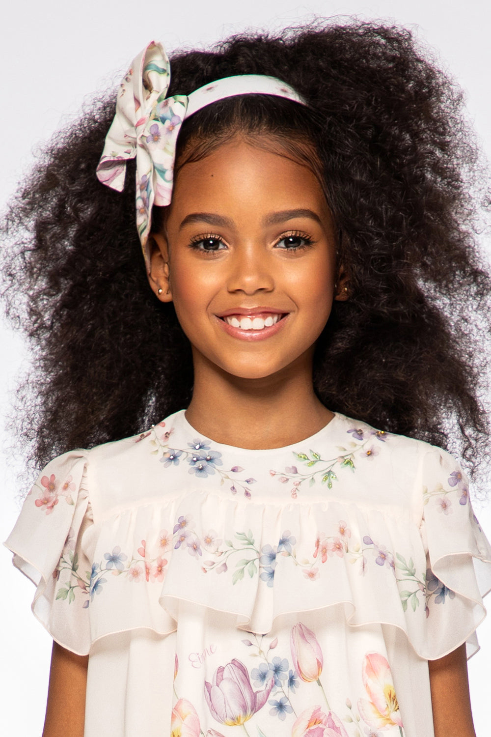Satin cotton tulip headband with bow
