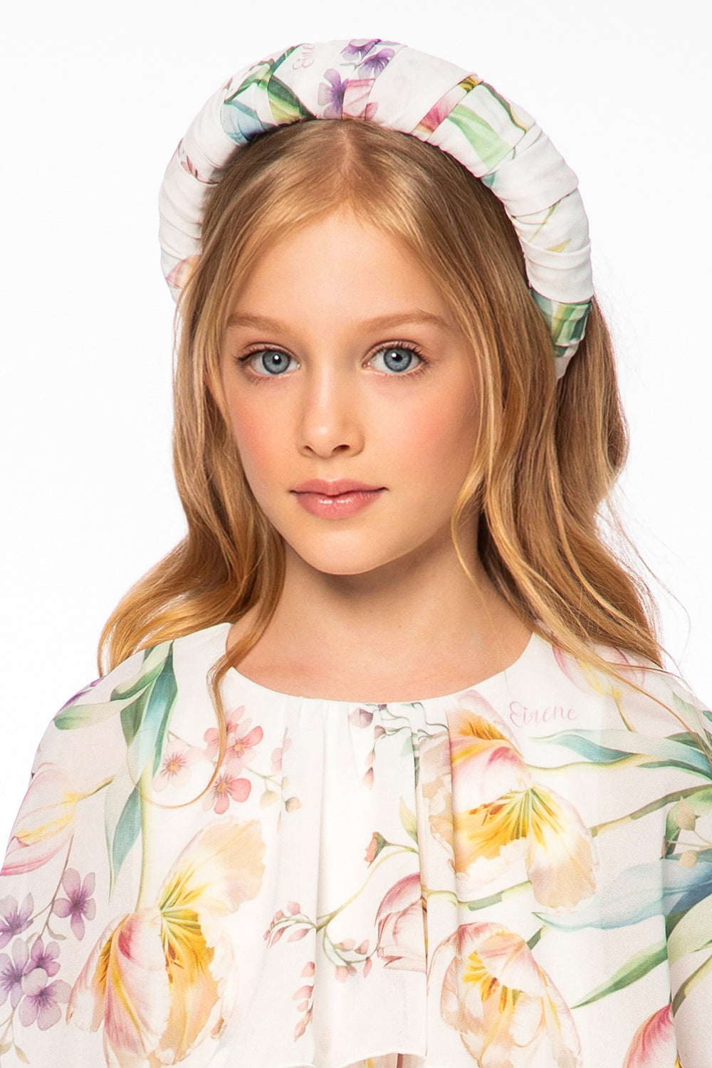 White tulip chiffon headband