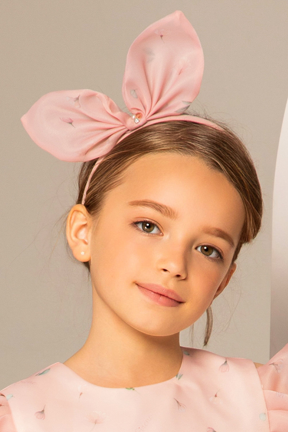 Light pink organza micro flowers headband