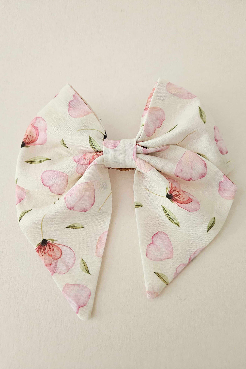 Satin cotton floral hair bow