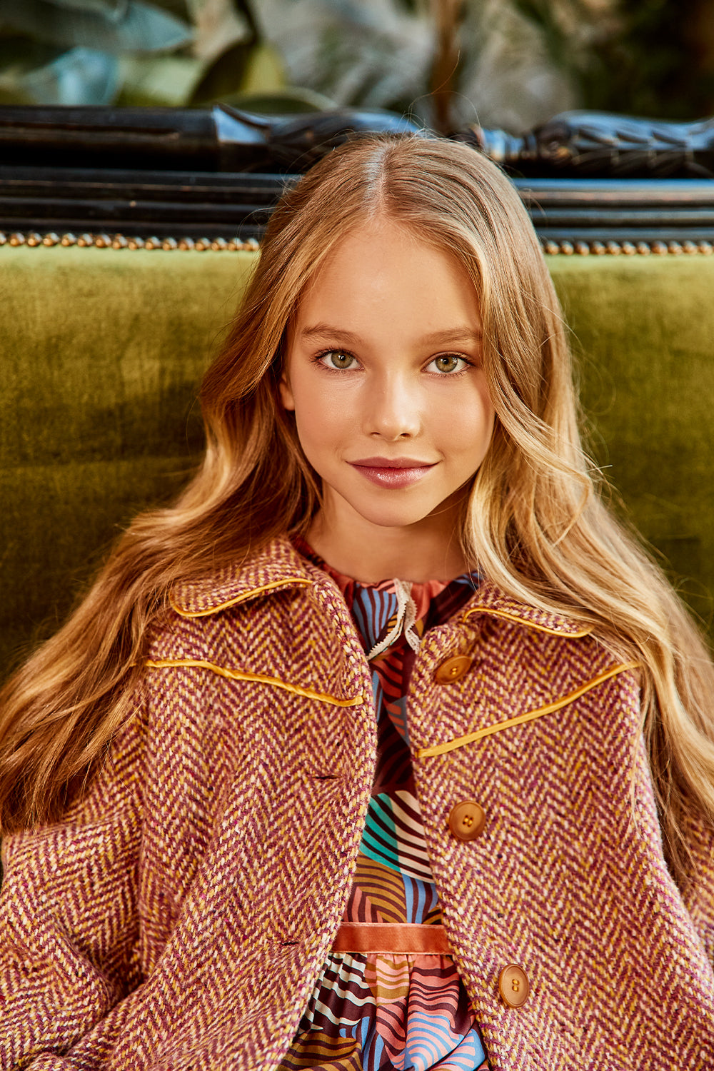 Wool mustard and burgundy coat