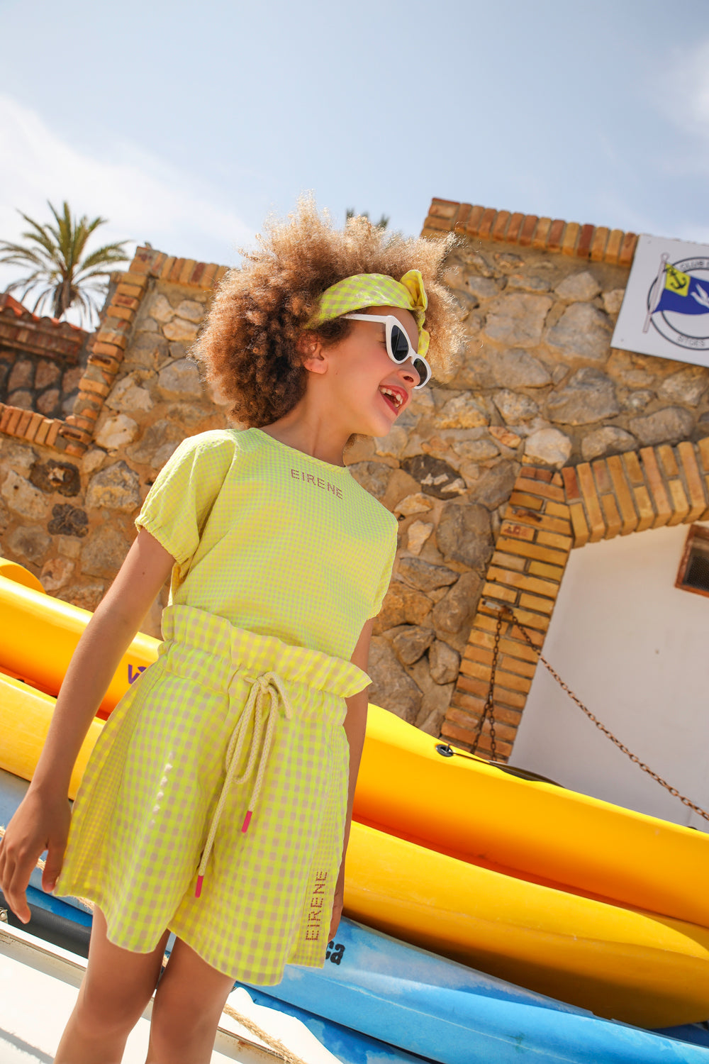 Yellow and beige EIRENE cotton shorts