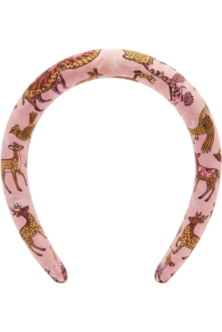 Liberty London funny creatures cotton pink hairband - product view