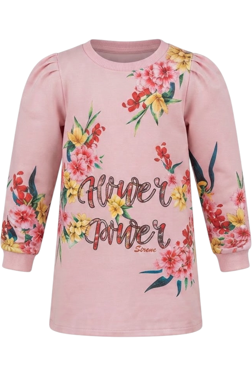 Pink floral printed tunic - product view