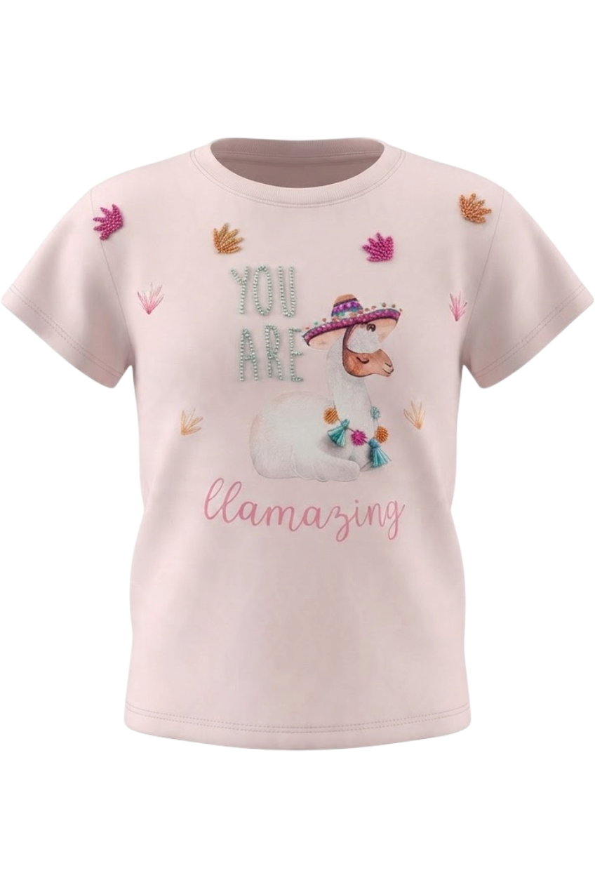 Light pink "You are Laamazing" t-shirt - product view