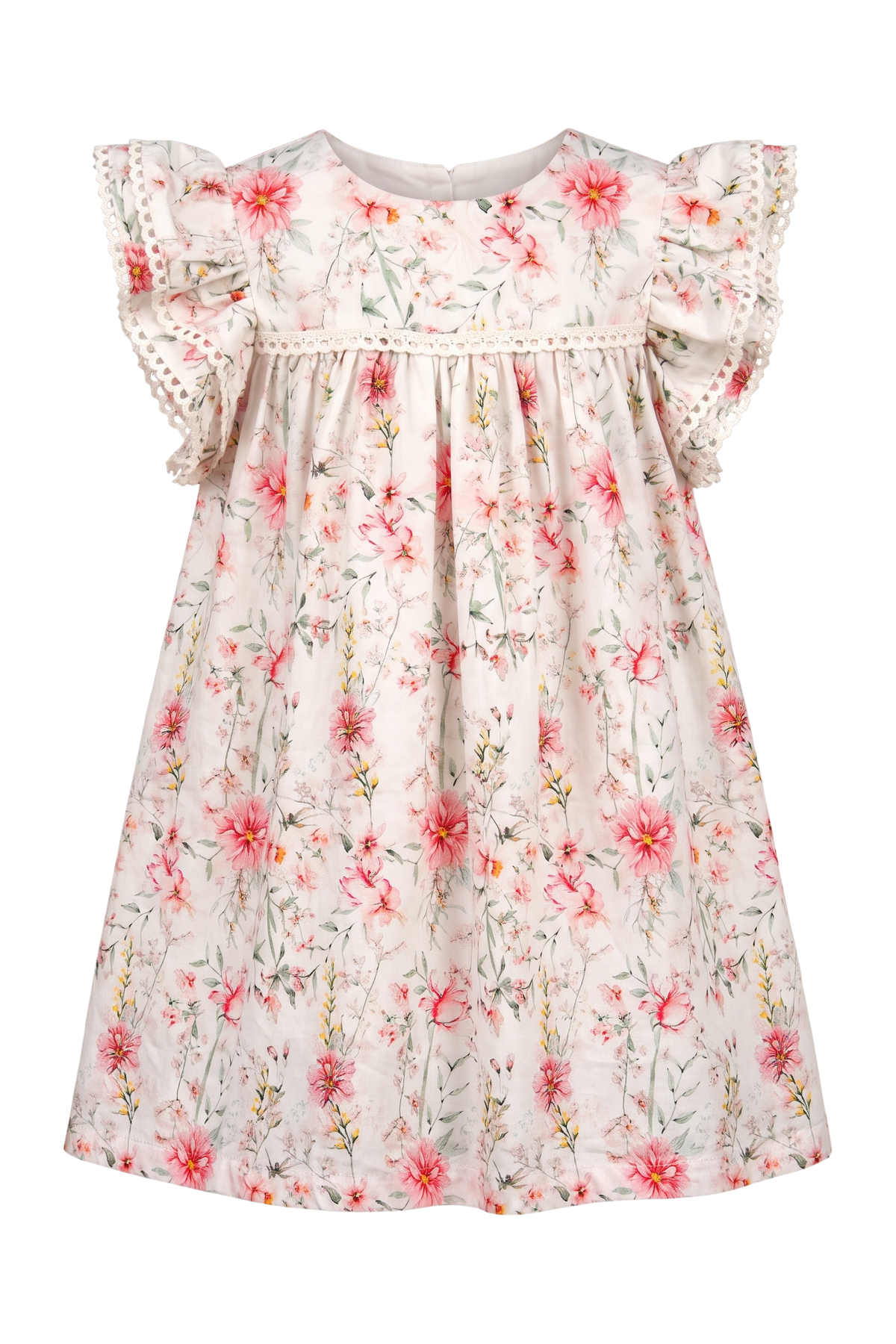 Baby cotton micro flowers dress with panties - product view
