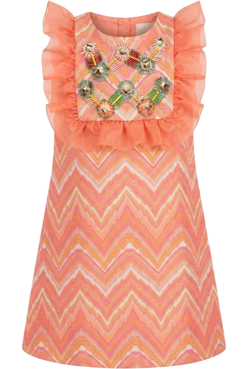 Tribal A-line dress with hand-made embellishments - product view