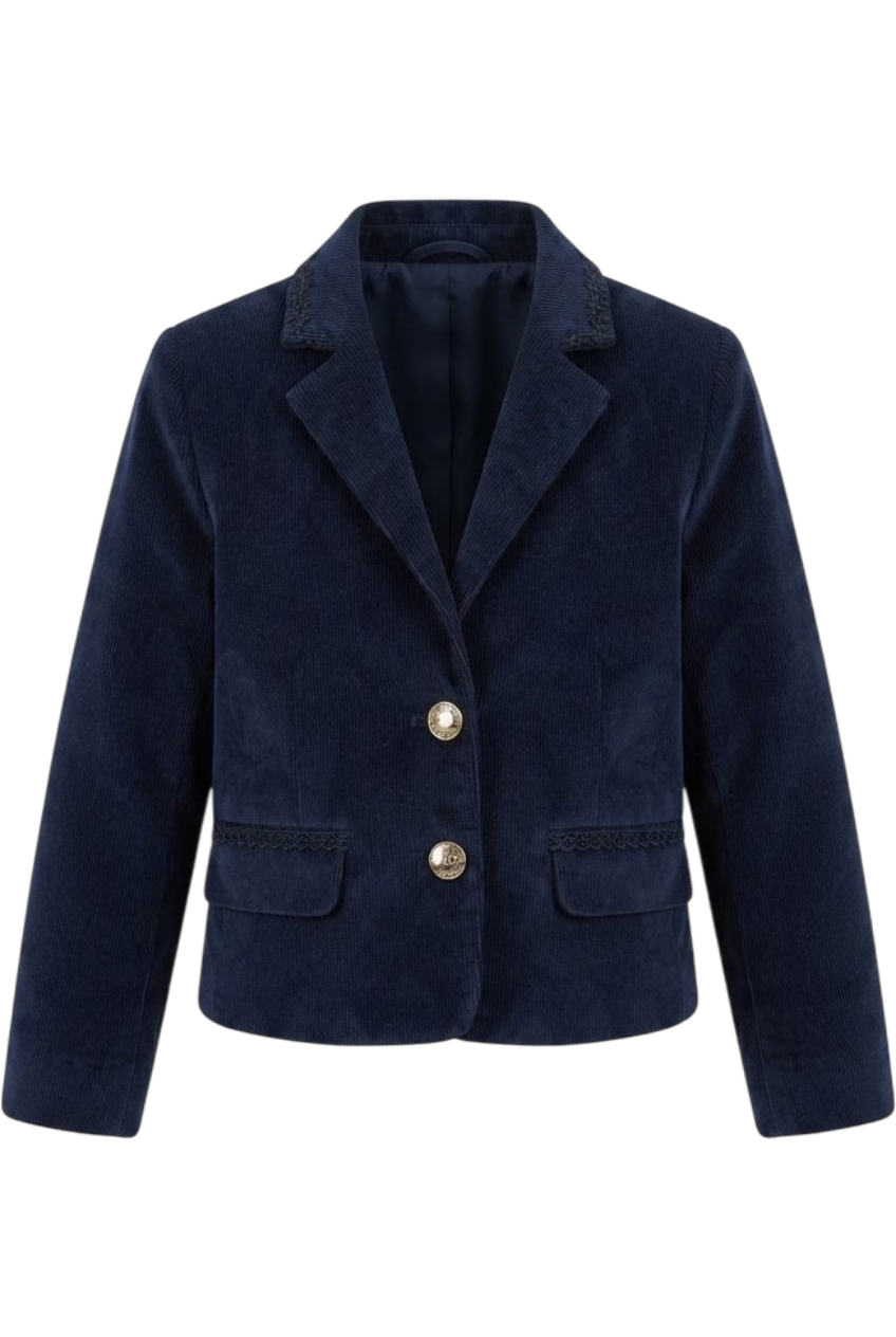Blue corduroy blazer - product view