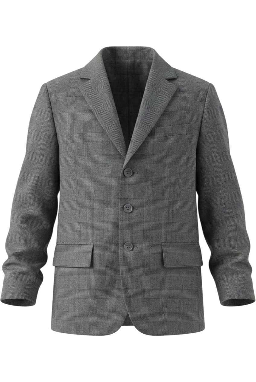 Gray plaid blazer - product view