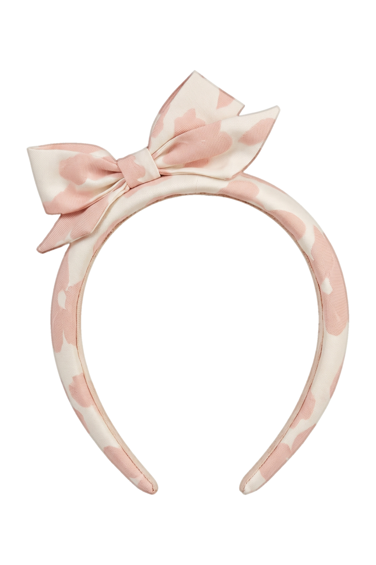 Blush pink organza headband with a bow - product view