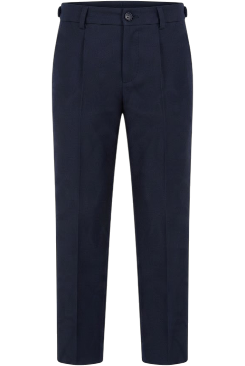 Classic navy pleated trousers - product view