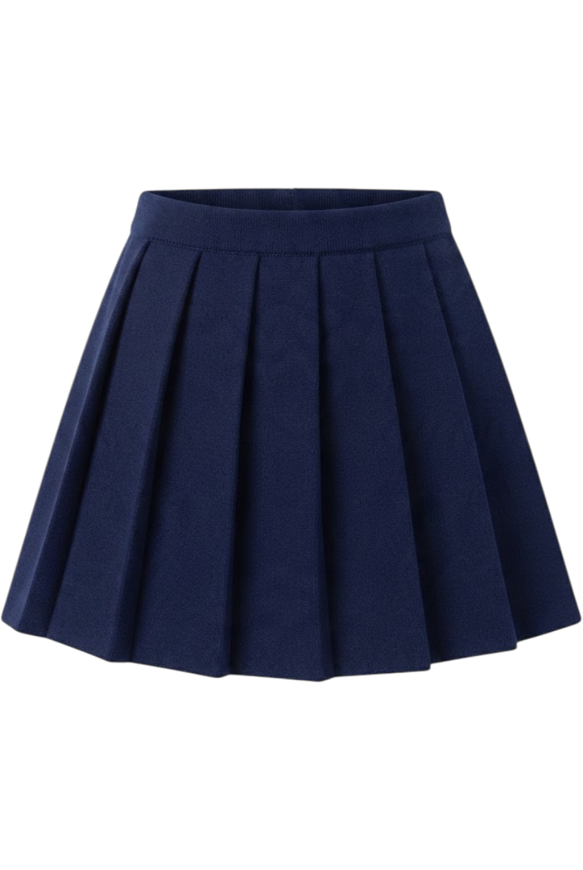 Navy pleated skirt - product view