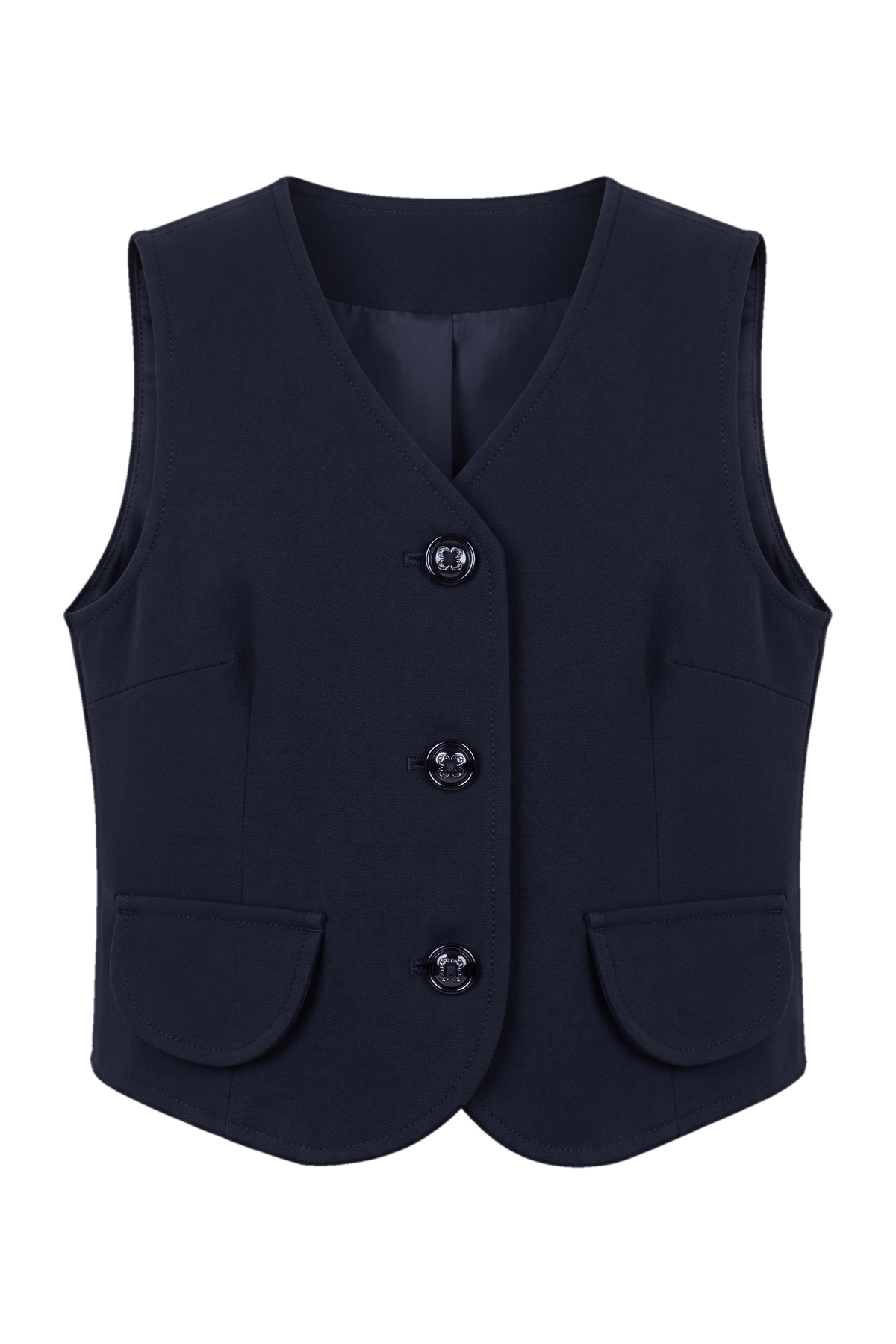Navy classic-fit waistcoat - product view