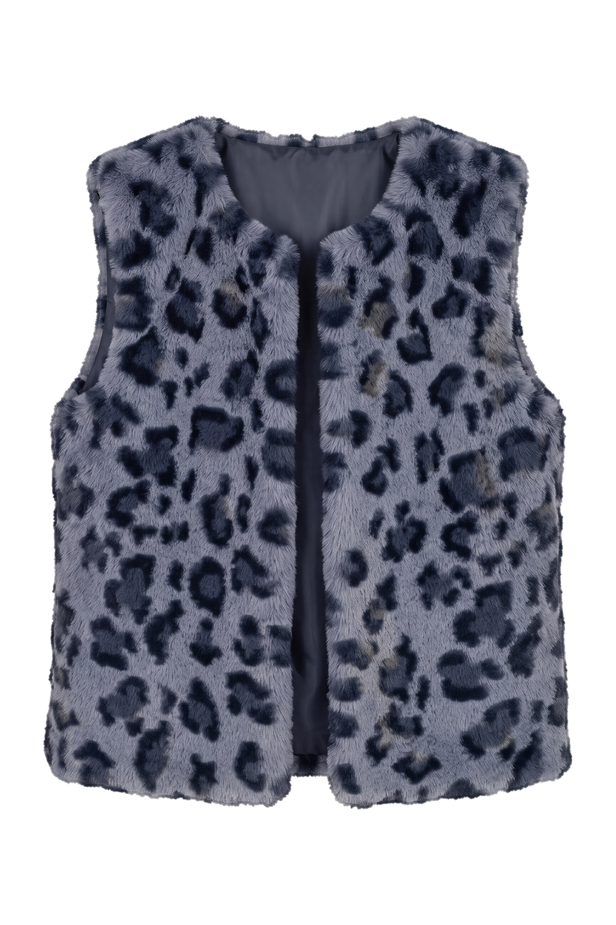 Blue leopard vest - product view