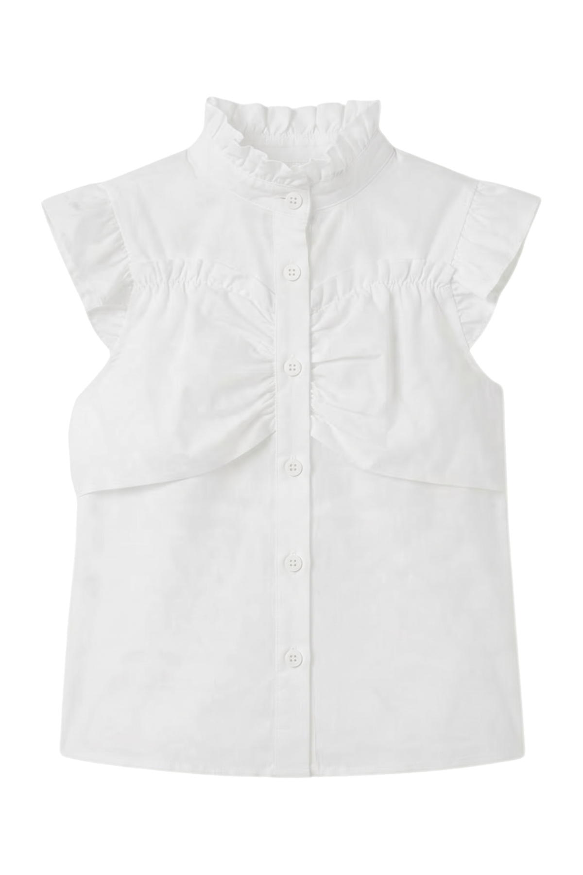 White cotton shirt and top - product view