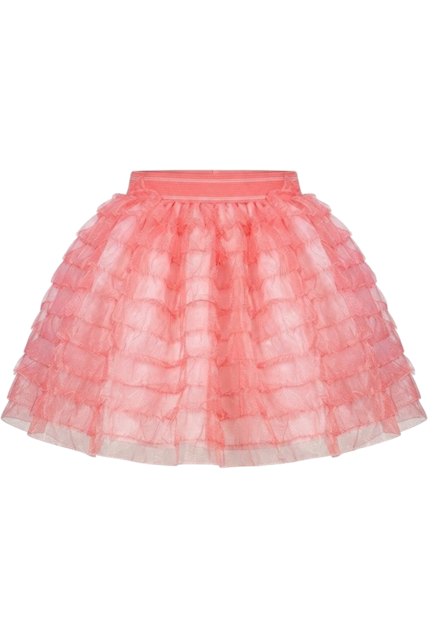Coral organza skirt - product view