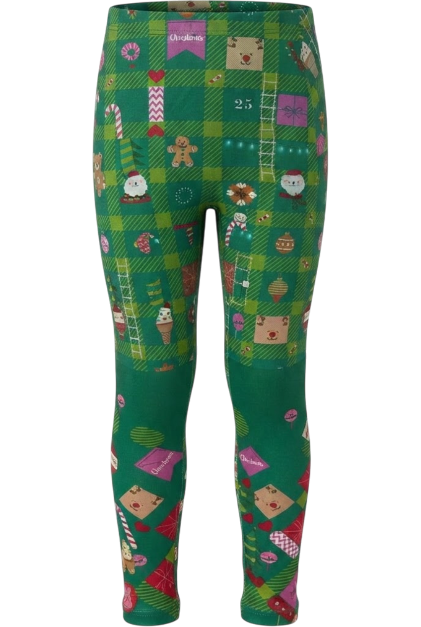 Green Christmas gifts leggings - product view