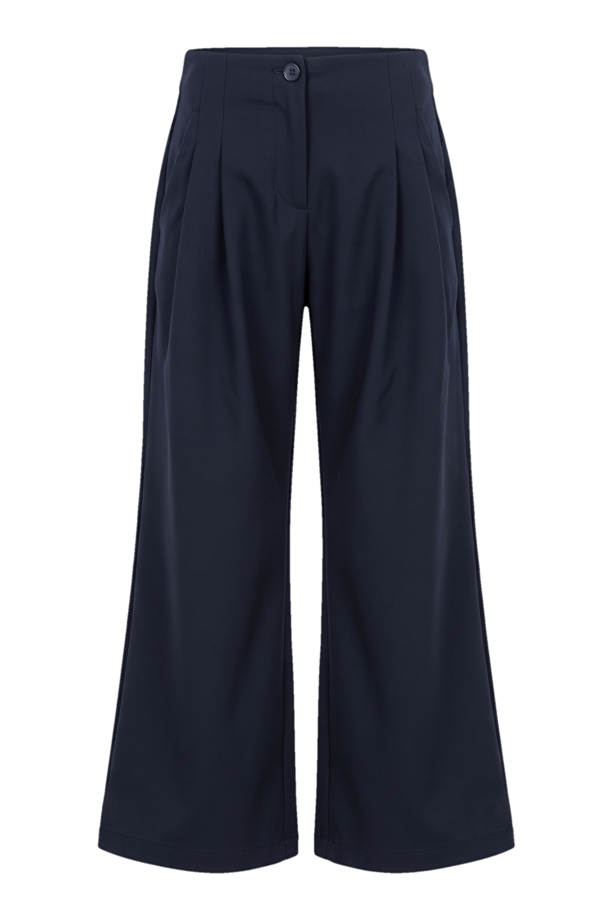 Blue poly-viscose wide trousers - product view