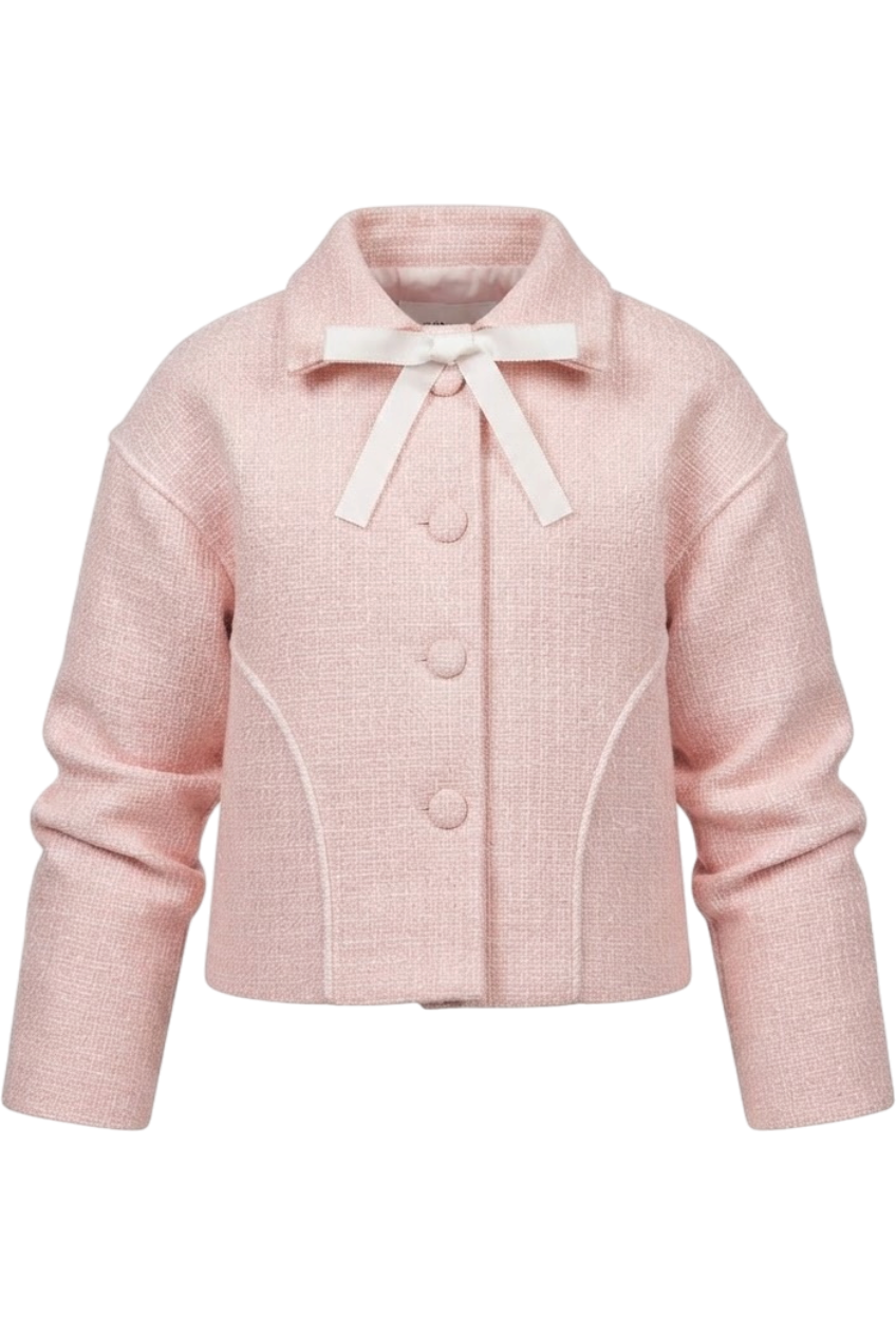 Pink tweed blazer - product view