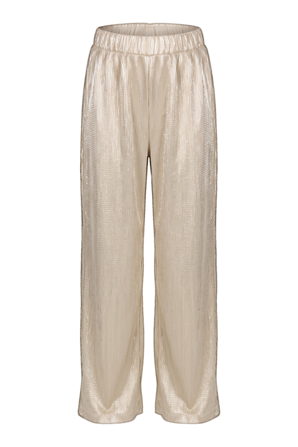 Gold micro pleated trousers - product view