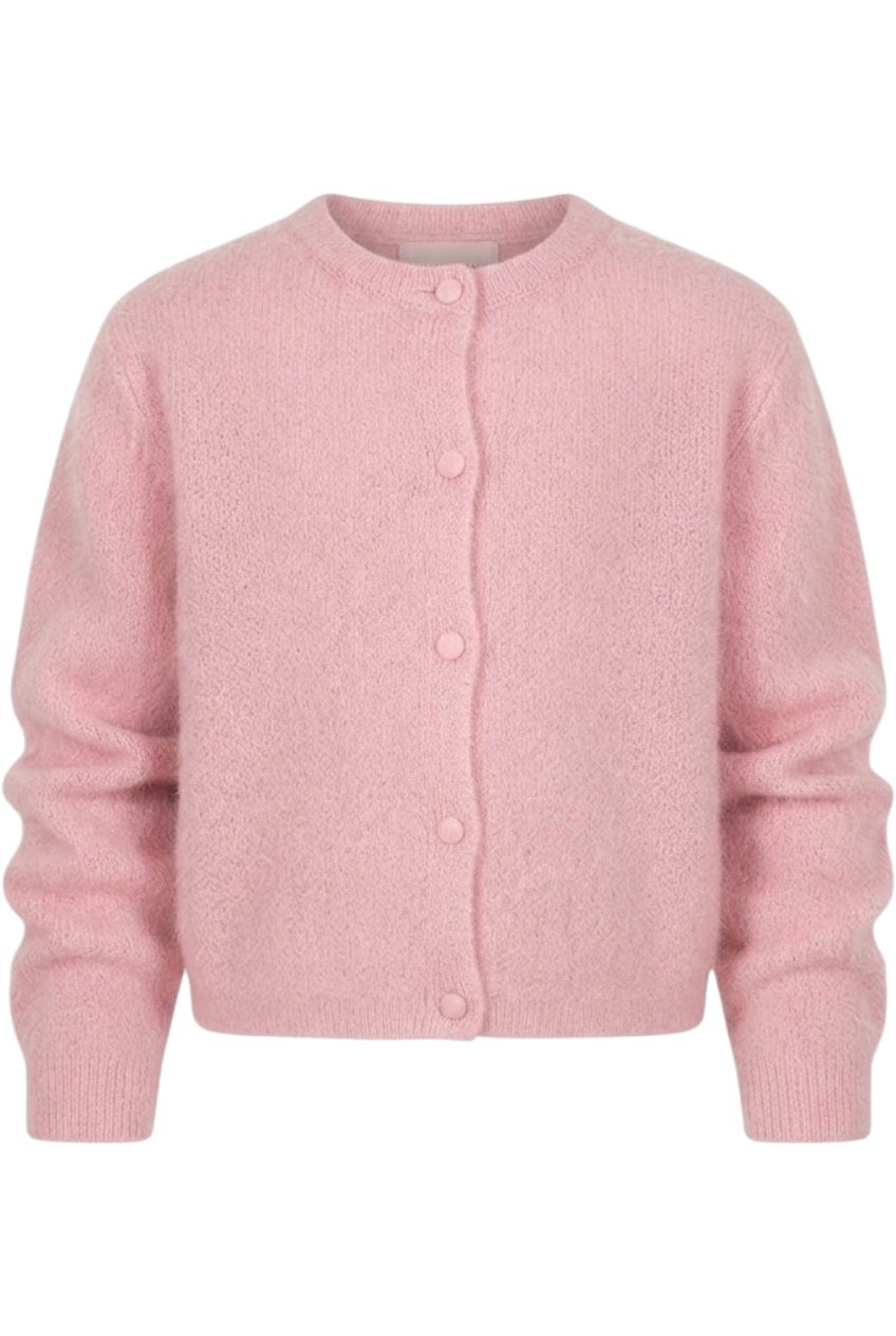 Pink moher cardigan - product view