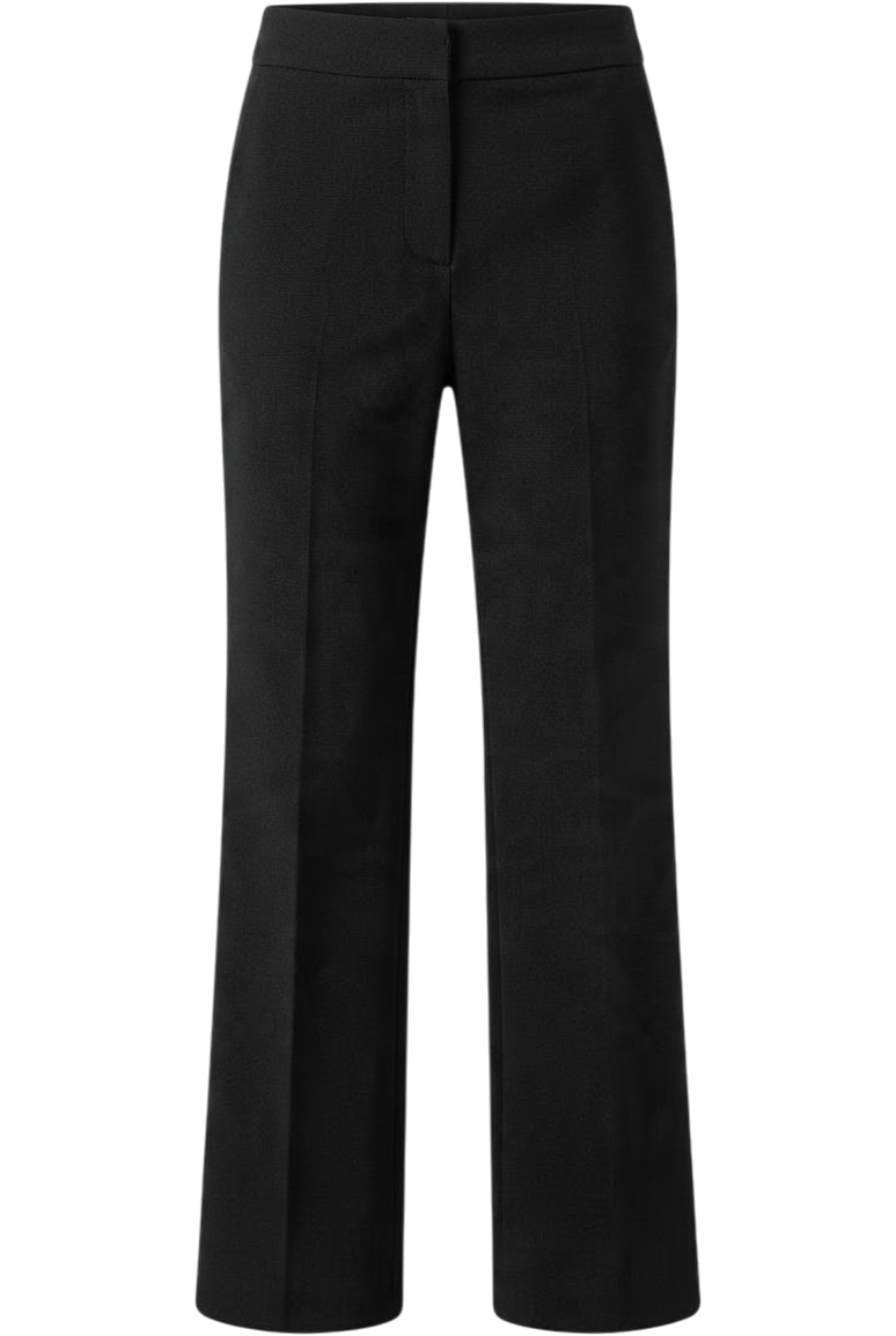 Black grosgrain stretch trousers - product view