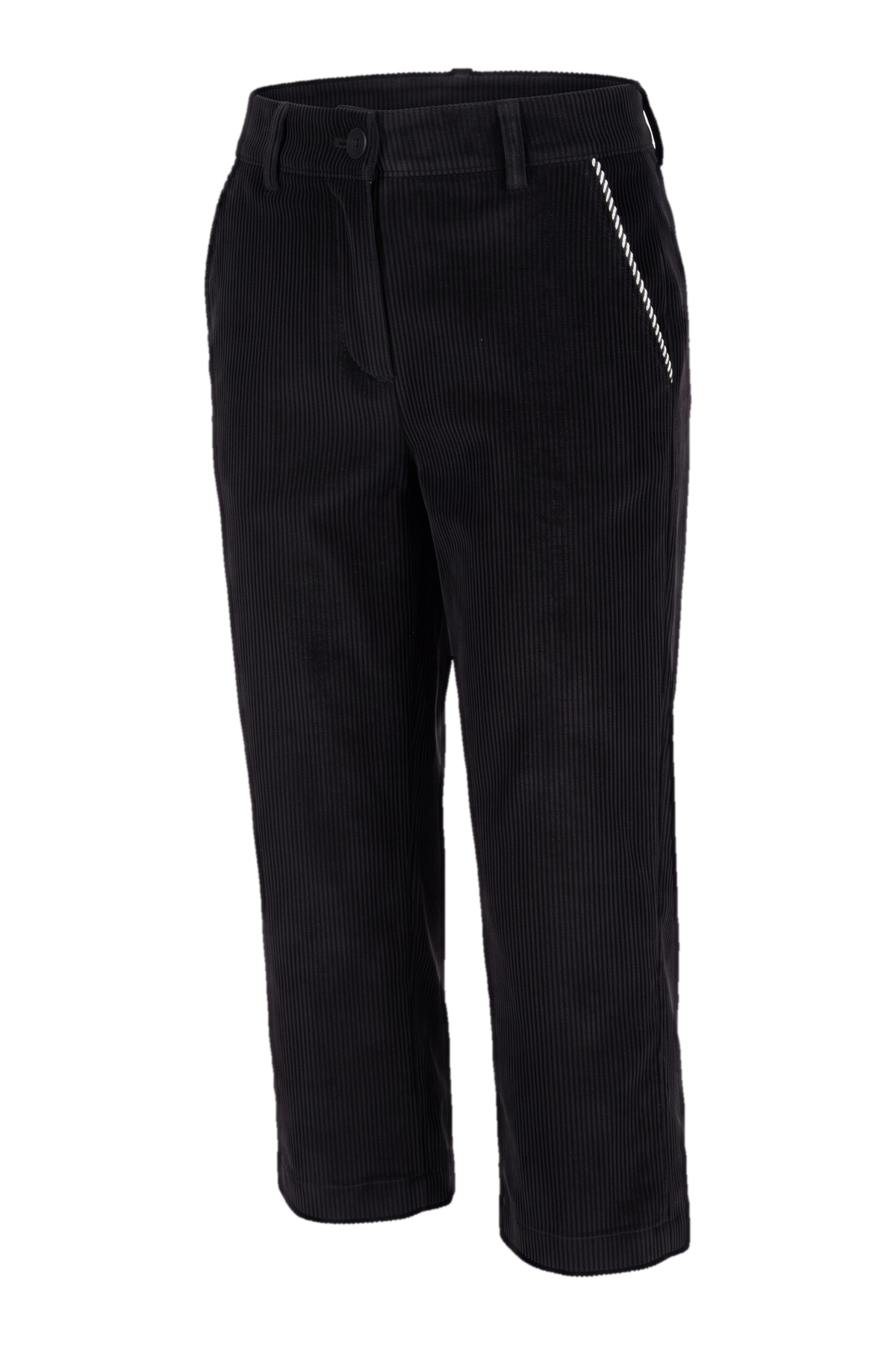 Black corduroy 7/8 trousers - product view