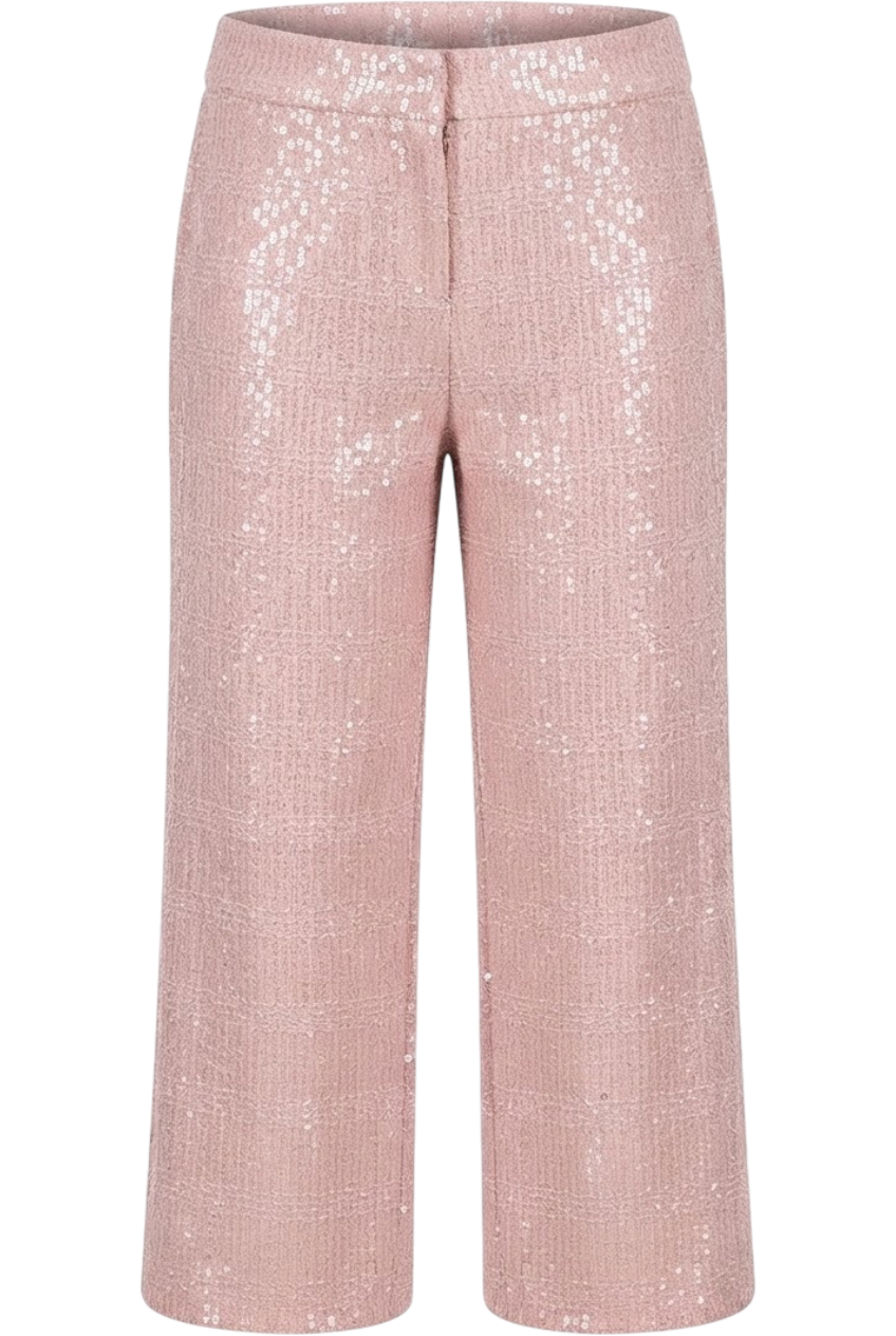 Pink sequin trousers - product view