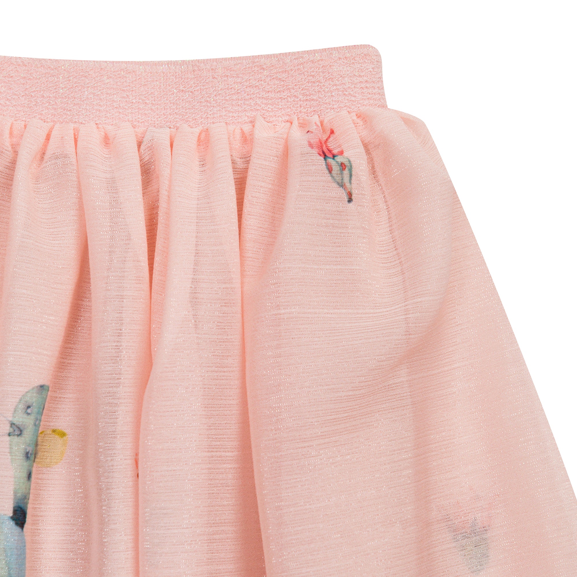 Light pink cactuses and flowers skirt