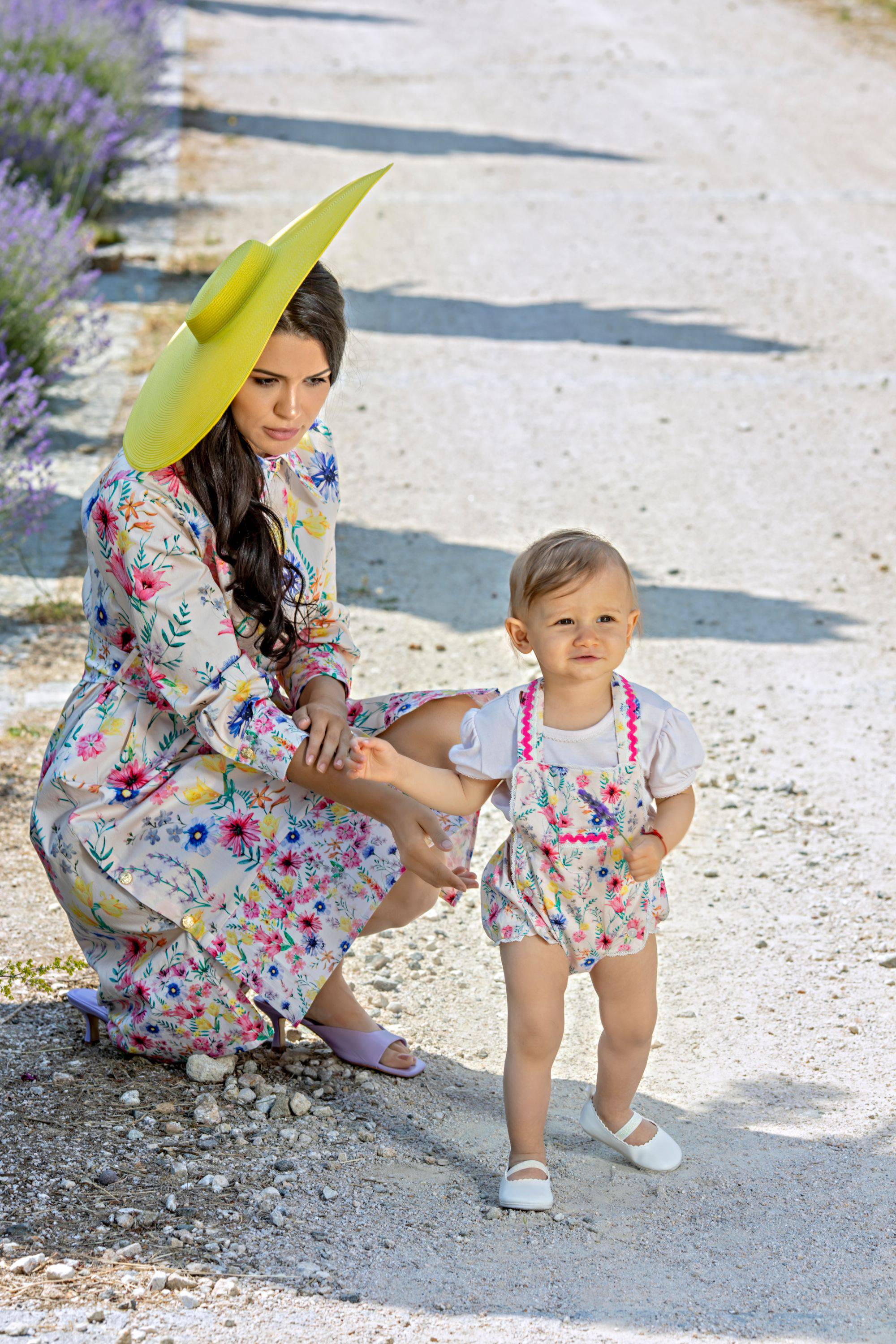 Baby light pink bright flowers satin cotton shortie