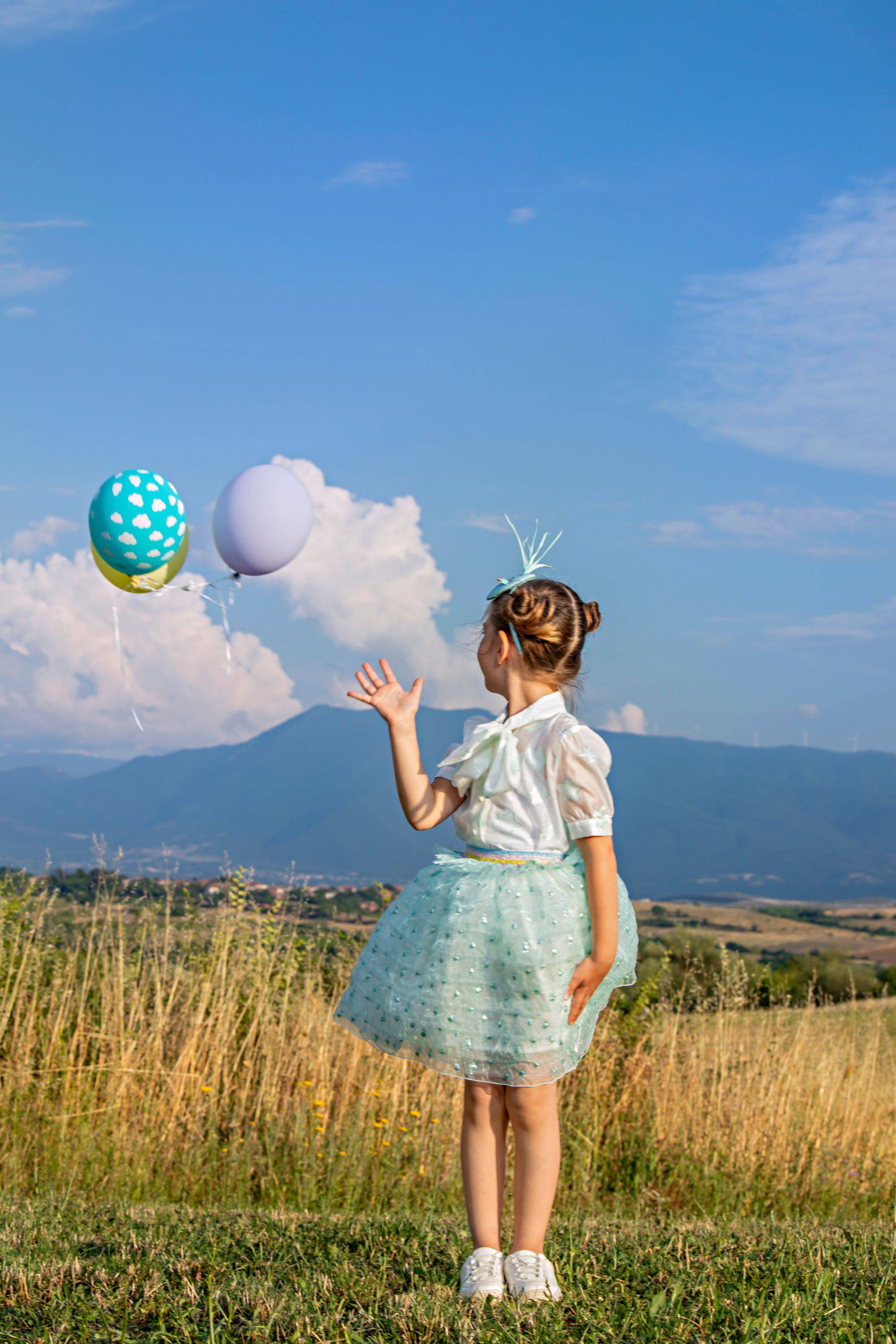 Light blue organza skirt