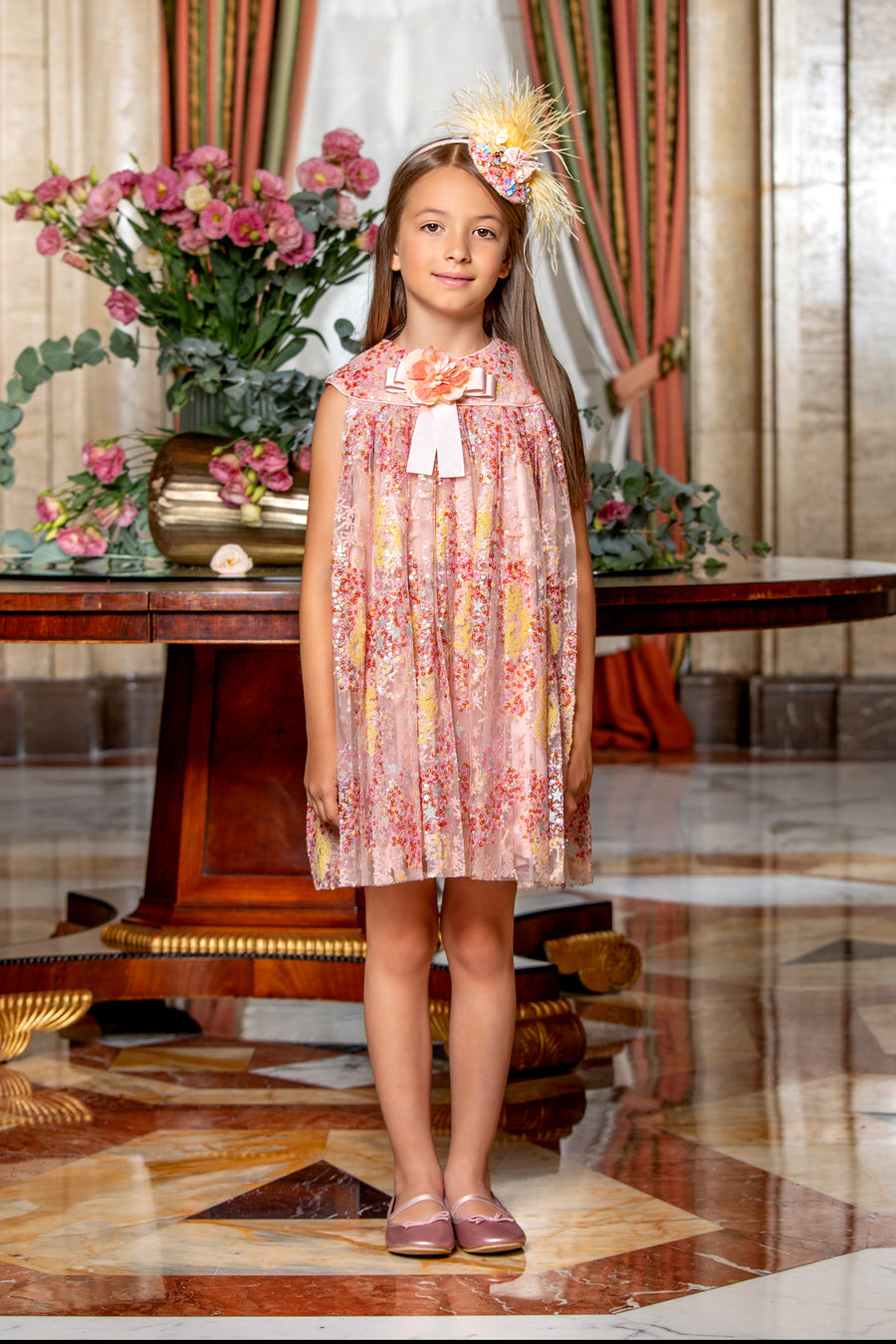 Peach hotsell sequin dress