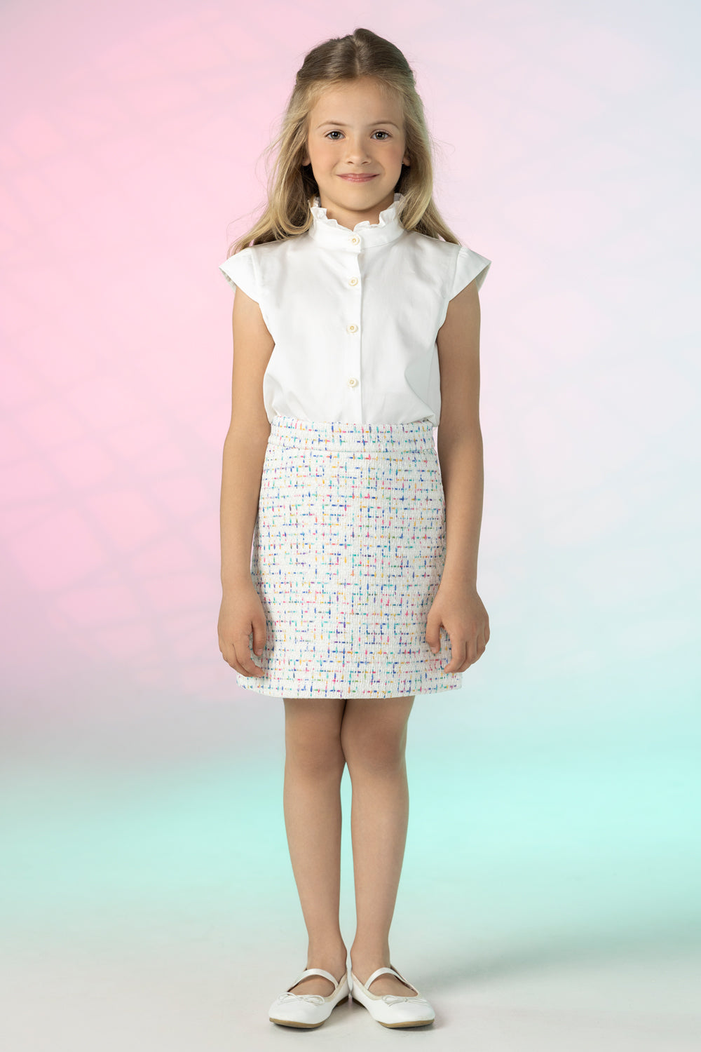Multicolor tweed mini skirt hot sale