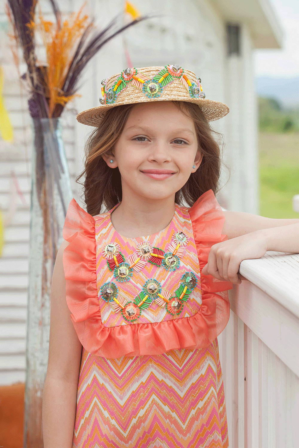 Tribal A-line dress with hand-made embellishments