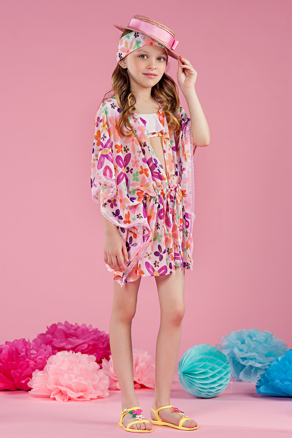 تونيك شيفون زهري اللون