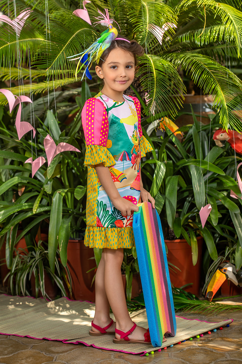 Rio Girl with fruits hand-embellished dress