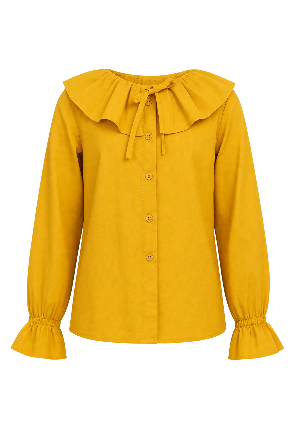 Mustard yellow cotton shirt - product view